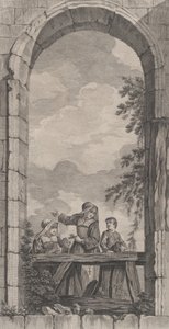 De Kapel van de Enfants-Trouvés in Parijs: Religieuzen en jongetjes kijken naar de kribbe..., 1757