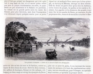 Algemeen overzicht van Bangkok. Tekening door E. Bocourt. door Etienne Gabriel Bocourt