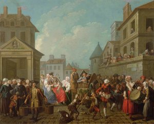 Straatcarnaval in Parijs, 1757
