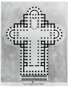 Project voor de Kerk van de Madeleine. Tekening. Architectuur door Etienne Louis Boullee, Franse architect