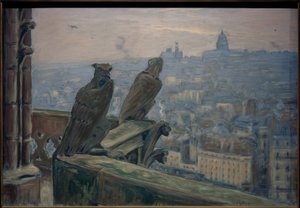 Parijs gezien vanaf de Notre-Dame door Etienne Moreau Nelaton