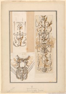 Ontwerp voor decoratieve arabeske motieven door Etienne de Lavallee Poussin