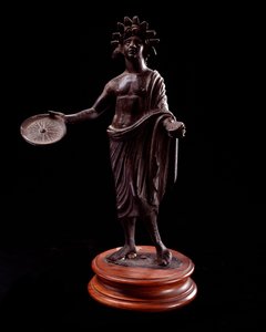Etruskische kunst: vrouw die aanbiedt, bronzen beeldje uit de 2e eeuw v.Chr. door Etruscan