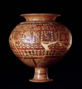 Etruskische beschaving: olla-vaas uit graf 3, necropolis van Buccacce a Bisenzio - 7e eeuw v.Chr. door Etruscan