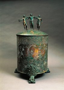 Italië, Lazio, Preneste, De Ficoroni Cista met een decoratie die de Argonautenmythe afbeeldt door Etruscan