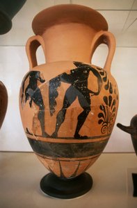 Etruskische zwart-figurige vaas, van Roselle archeologische site, Toscane, Italië door Etruscan Etruscan