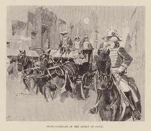 Staatskoets van de Koningin van Italië door Ettore Tito