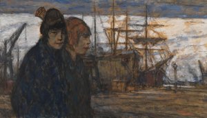 Vrouwen in de haven door Eugeen van Mieghem