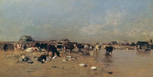 Veewatering aan de Waag door Eugen Jettel