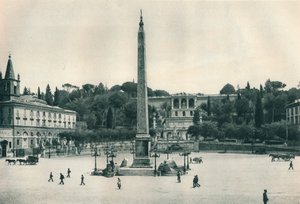 Piazza del Popolo en de Pincio-heuvel, Rome, Italië, 1927