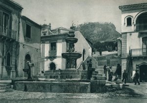 Openbare fontein, Taormina, Sicilië, Italië, 1927