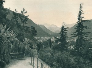 Uitzicht op de stad Bolzano, Zuid-Tirol, Italië, 1927