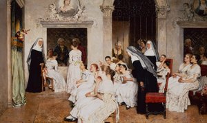 Kloosterscène in Venetië door Eugen von Blaas