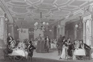 De "Trois Freres Provenceaux," Palais Royal, Parijs, Het beroemde eetlokaal door Eugene Louis (after) Lami