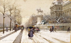 Parijs in de Winter door Eugene Galien Laloue