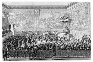 Parlementsvergadering, Versailles 1776, 1885 door Eugene Alexis Girardet