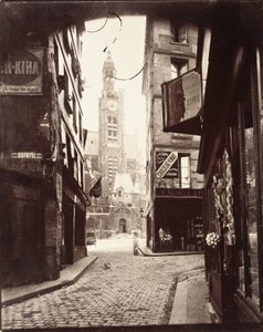 Rue de la Montagne Sainte-Geneviève door Eugène Atget