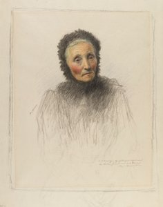 Oude vrouw door Eugene Burnand