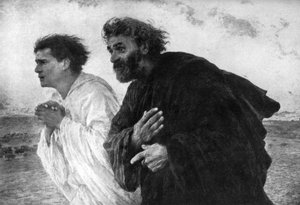 De Apostelen Petrus en Johannes op de Ochtend van de Opstanding