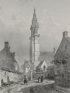 Reizen door het pittoreske en romantische oude Frankrijk. Bretagne: Kerk van Roscoff door Eugene Ciceri