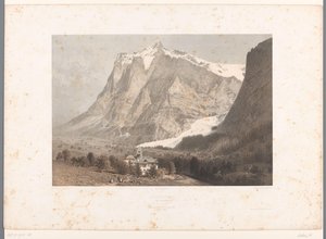 Zicht op Grindelwald door Eugene Ciceri