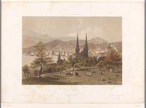 Zicht op Luzern door Eugene Ciceri