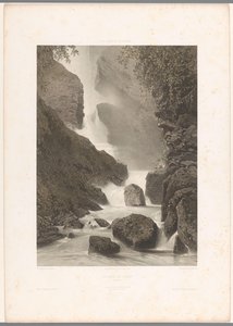 Zicht op de Chède-waterval door Eugene Ciceri