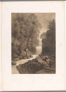 Zicht op de Reichenbachwaterval door Eugene Ciceri