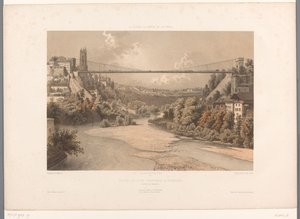 Zicht op de grote hangbrug in Fribourg