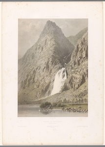 Zicht op de waterval van Pissevache (Gezichten in Zwitserland en Savoye) door Eugene Ciceri