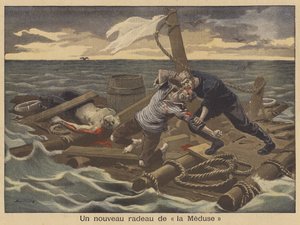 Een nieuw vlot van de Medusa (kleur litho)