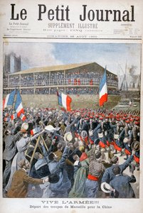 Franse troepen inschepen voor China, 1900