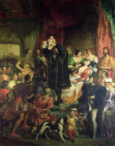 De geboorte van Henri IV (1553-1610) in het kasteel van Pau, 13 december 1553, 1827
