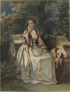 Vrouw Zittend in een Prieel