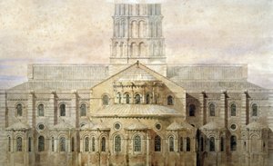 Basiliek van Saint Sernin, de apsis, Toulouse, ca. 1845 (illustratie) door Eugene Emmanuel (after) Viollet le Duc