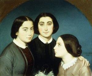 Portret van de drie dochters van Charles Naudier, 1854