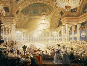 Feest van dames in de Tuilerieën in 1835 door Eugene Emmanuel Viollet le Duc