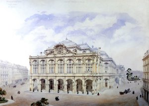 Opera Garnier in Parijs in 1850 door Eugene Viollet-le-Duc
