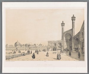 Entree van de Vrijdagmoskee van Isfahan door Eugene Flandin