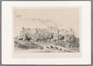 Gezicht op het kasteel van Izadkhvast door Eugene Flandin