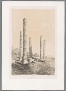 Ruïne van Persepolis door Eugene Flandin