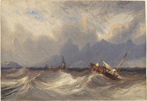 Vissersboten Geworpen voor een Storm door Eugene Isabey
