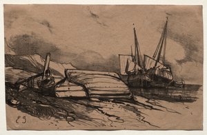 Zes Mariniers: Couverture, Une Grève, 1833