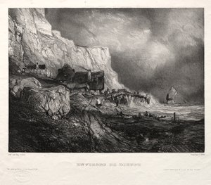 Zes mariniers: Omgeving van Dieppe door Eugene Isabey