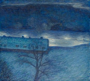 Winternacht over de kade