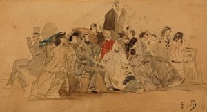 Middag op het strand, ca. 1865