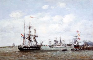 Antwerpen, De Haven door Eugene Louis Boudin