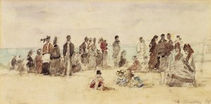 Strandscène, 1864 door Eugene Louis Boudin