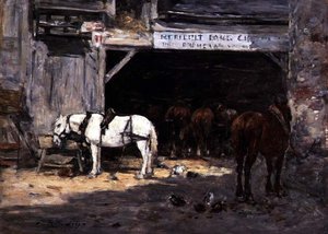 Paarden te Huur in een Erf, c.1885-90
