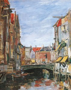 La Place Ary Scheffer, Dordrecht door Eugene Louis Boudin